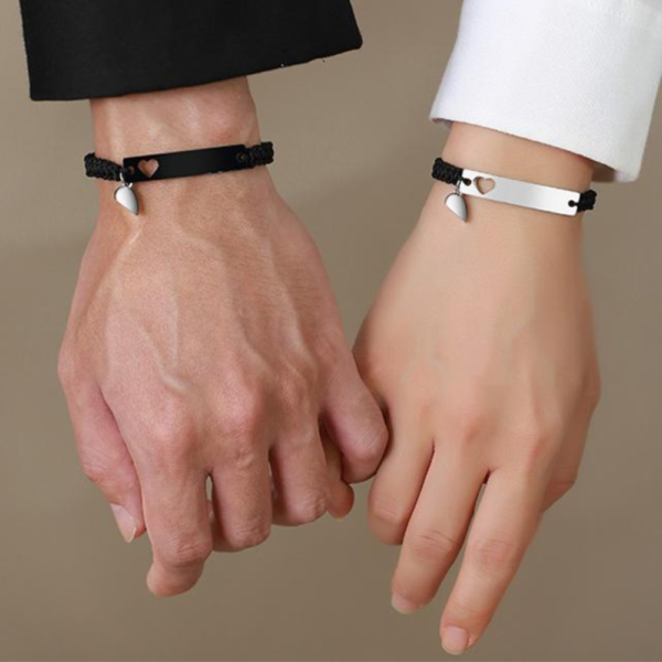 Bracelet couple personnalisé gravure